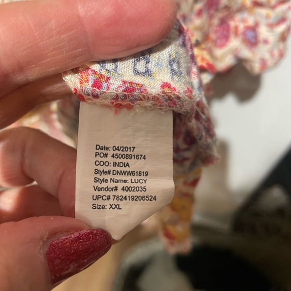 Nine West Jeans XXL boho multi colored blouse 3/4 sleeves and front buttons - Picture 10 of 11